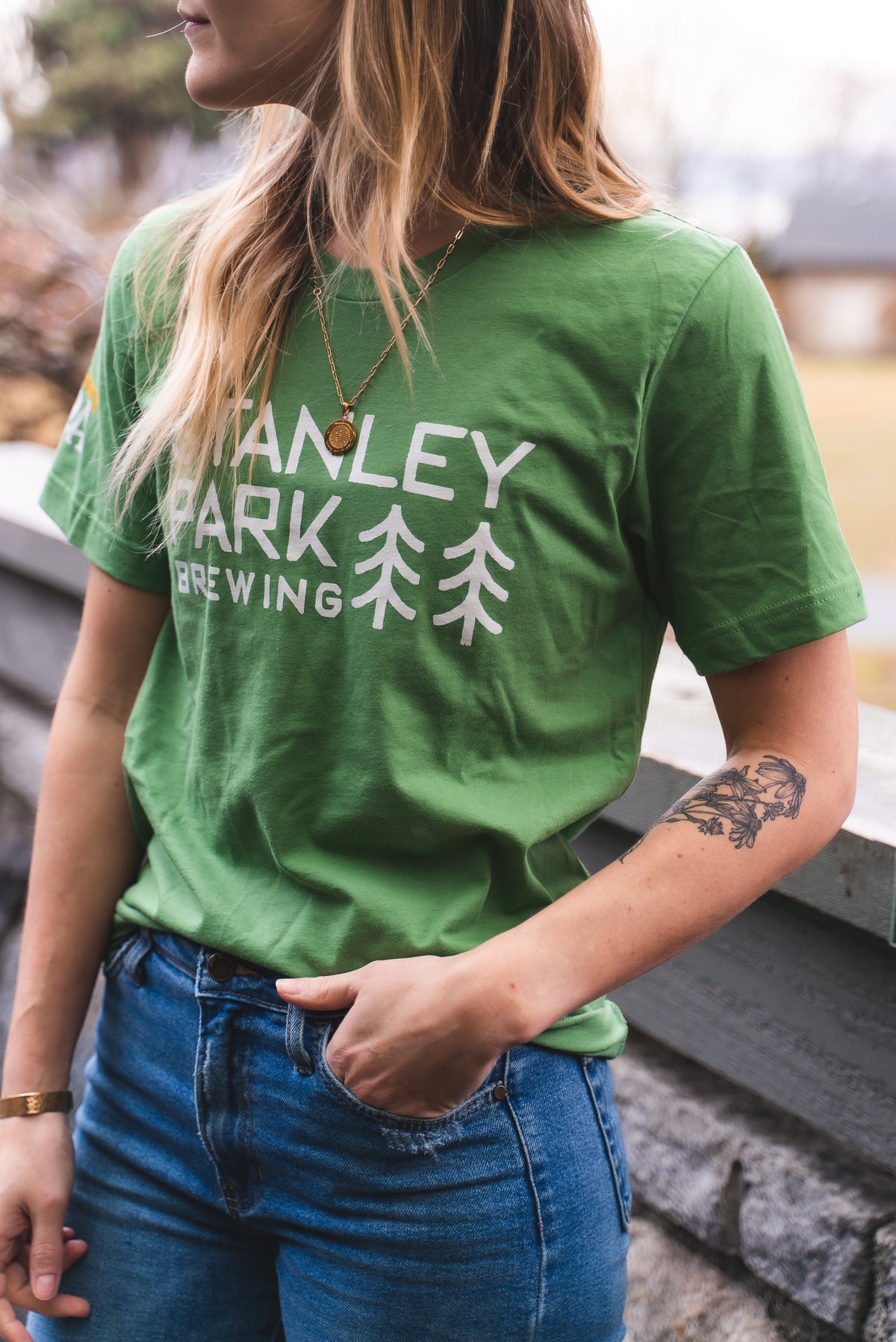 Stanley Park Brewing Trail Hopper Unisex Green t-shirt